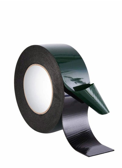 Buy Foam Tape Double Sided Sponge Tape Waterproof Mounting Adhesive Tape Roll Automotive Grade Numberplates Cars Trims, Black 10m (50 mm) in UAE