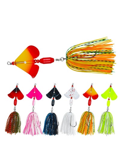 اشتري Bass Fishing Lures Kit, 6pcs Fishing Buzzbait, Lure Bass Spinner Baits Kit Buzzbait for Bass Fishing Multicolor Swimbait Topwater, Metal Spinnerbait Fishing Lure for Bass Pike Trout Fishing في السعودية