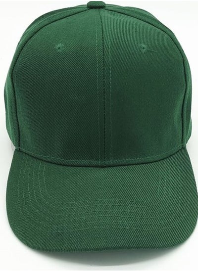 Buy Classic Dark Green Polyester Baseball Cap - Adjustable Unisex Dad Hat for Running, Workouts, and Outdoor Activities in All Seasons in UAE