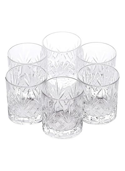 Buy Italian Premium Old Fashioned 225 ML Crystal  Glass Set 6  225 ML in UAE