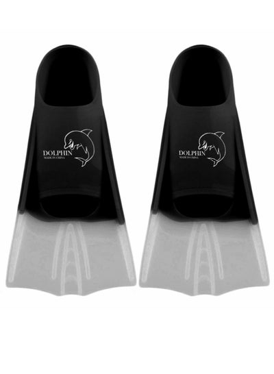 Buy Silicone Swim Training Short Fins Size L (39-41), Black/White in Egypt
