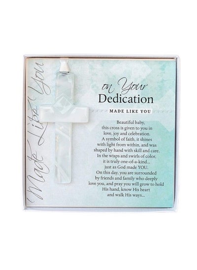 Buy Handmade In Usa Glass Cross With Sentiment Perfect Baby Dedication Gift/Keepsake in UAE