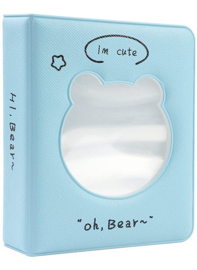 Buy 3 inch Mini Photo Album Kpop Photocard Binder, Card Id Holder Book with 36 Pockets( Hollow Blue Bear) in Saudi Arabia