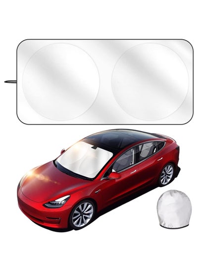 اشتري Car Windshield Sun Shade, Foldable Reflector Sunshade Offers Ultimate Protection for Car Interior, Cool Reflective Sun Blocker, UV Rays and Heat Sun Visor Protector في الامارات