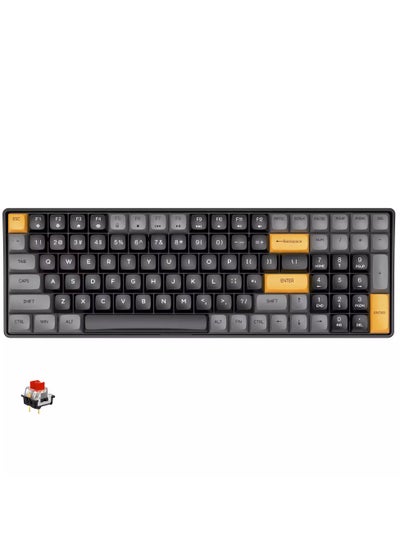 Buy A100 Gaming Mechancial Keyboard - Red Switch Hot Swappable - PBT keycaps - Detchable USB C Cable - 100 Key With Compact Design in Egypt