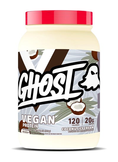 Buy GHOST Vegan Protein Powder, Coconut Ice Cream - 2LB Tub, 20G of Protein - Plant-Based Pea, Organic Pumpkin & Watermelon Seed Protein Blend - ­Flavored Post Workout Shakes - Soy & Gluten Free in UAE