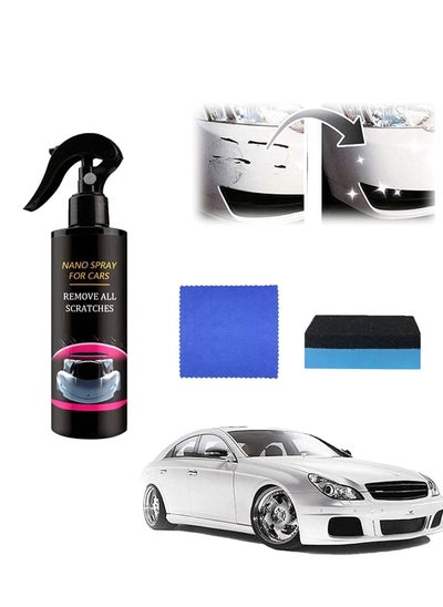 Buy Car Scratch Repair Spray, Car Quick Repair Nano Spray, Fast Flawless Repair Scratch Spray, Nano Ceramic Crystal Coating Car Fine Scratch Removal Spray (120ml + Sponge Brush and Wipe) in Saudi Arabia