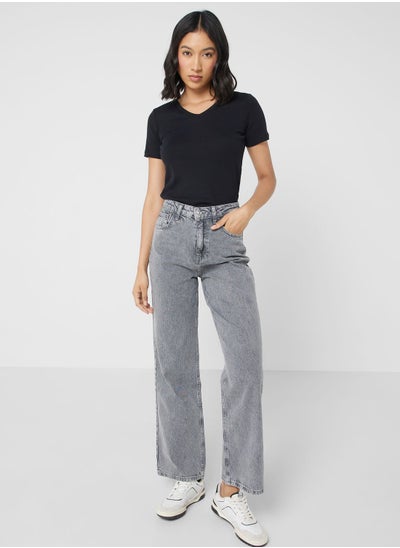 Buy Woman 90'S Wide Leg High Waist Jeans in UAE