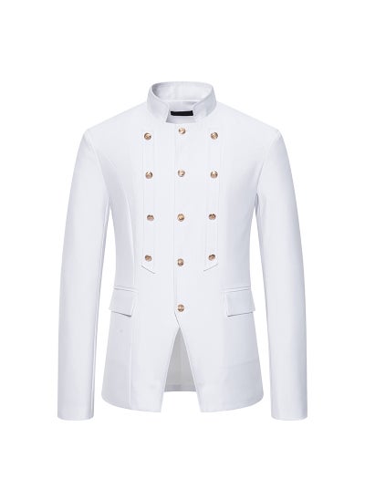 اشتري Mens Vintage Slim Fit Suit Jacket Casual Wedding White في الامارات