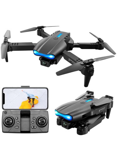 Buy E99 Pro RC Drone with Dual Camera for Adults, 4K HD FPV Live Video Foldable Drones, RC Quadcopter Helicopter Kids Toys, 2 Batteries, Headless Mode, One Key Start in UAE