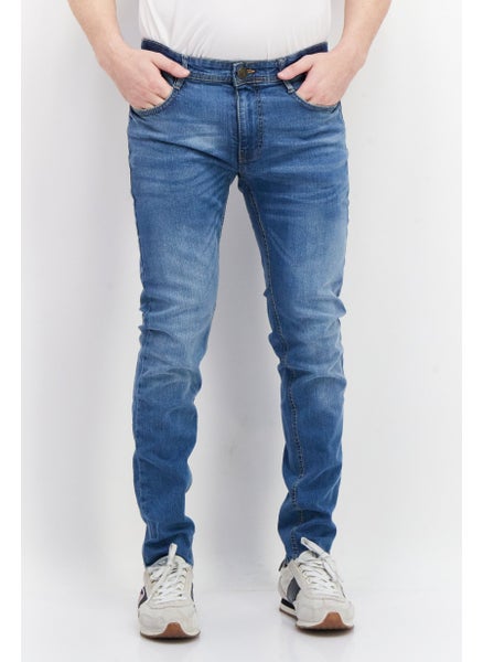 اشتري Men Slim Fit Stretchable Denim Jeans, Light Blue في الامارات