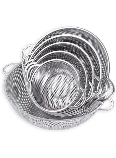 Buy 6 piece Vegetable Strainer Sifter Colander Set, Stainless Steel Sink Basket with Handles in UAE