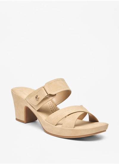 اشتري Women's Solid Slip-On Cross Strap Sandals في الامارات