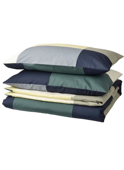 Buy Duvet Cover and 2 Pillowcases Multicolour 240x220 and 50x80 cm in Saudi Arabia