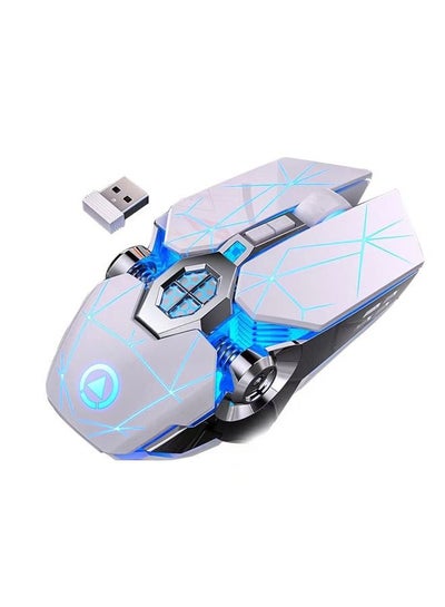 Buy Wireless gaming mouse, three-speed DPI switching, colorful shining, electroplated side, can turn off the colored lights, and can also be used when charging in Saudi Arabia