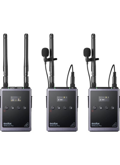 اشتري Godox WMicS1 Pro Kit 2 Two-Person Camera-Mount Wireless Omni Lavalier Microphone System (514 to 596 MHz) في مصر