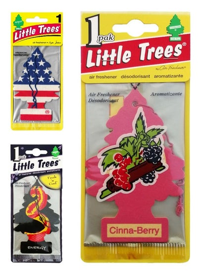 اشتري 3 Pcs Hanging Paper Card Air Freshener, Cinna-Berry, Energy, Vanillaroma في الامارات