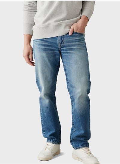 Buy Mid Wash Straight Fit Jeans in UAE