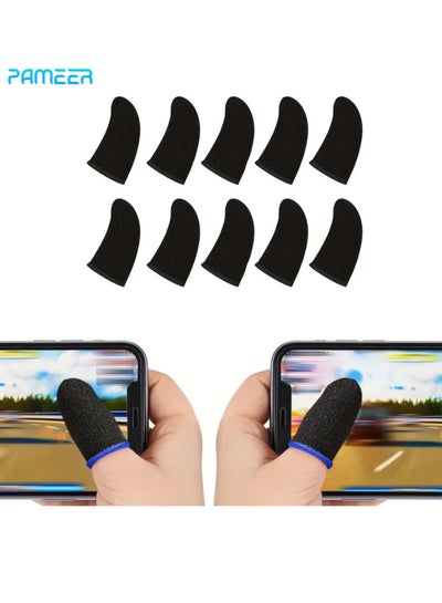 Buy 10 Pieces Gaming finger sleeves, Mobile Game Controller Finger Sleeve Sets, Anti-Sweat Breathable Touchscreen Finger Sleeve For PUBG Mobile Legends Knives Out mobile gaming applications in UAE