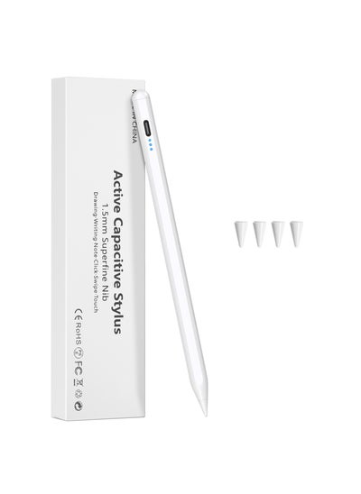 Buy Stylus Pen for iPad 9th 10th Gen with Palm Rejection, Active Pencil Compatible with Apple iPad 10th/9th/8th/7th/6th Gen, iPad Air 5th/4th/3rd Gen,iPad Pro 11 & 12.9 inch, iPad Mini 6th/5th Gen in UAE