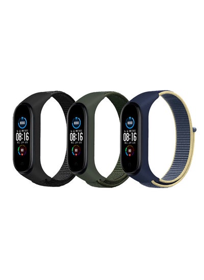 اشتري Nylon Straps Compatible with Xiaomi Mi Band 7/6/ 5 Soft Breathable Sport Replacement Strap (Pack of 3) في الامارات