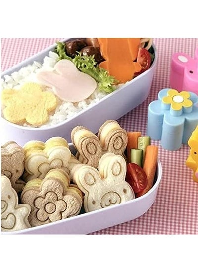 Buy 3CPS Cute Mini Sandwich Cutters Shapes Set for Kids Plastic Bento Sandwich Cutters Molds, multicolor, SSZ284 in UAE