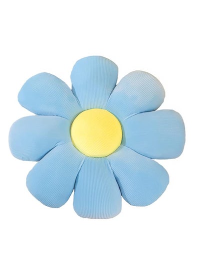 Buy Throw Pillow Flower Shaped Cushion Floor Office Sedentary Tatami Car Simple Little Daisy Blue 40CM in UAE