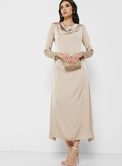 Buy Cowl Neck Satin Dress in UAE