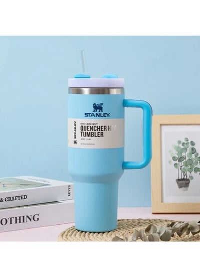 اشتري Stanley Quencher H2.0 FlowState Stainless Steel Vacuum Insulated Tumbler with Lid and Straw for Water, Iced Tea or Coffee, Smoothie and More, 40 oz, في الامارات