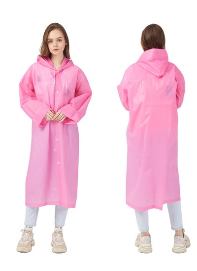 اشتري Raincoat Rain Poncho for Adults, EVA Rain Poncho for Women and Men Reusable Raincoat Jacket Packable Raincoat for Family FishingTravelEmergencyno PVC with Hood and Elastic Sleeveng في السعودية