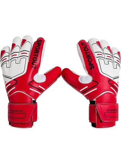 Buy Youth & Adult Goalie Goalkeeper Gloves,Strong Grip for The Toughest Saves, with Finger Spines to Give Splendid Protection to Prevent Injuries, Red, 8# in Saudi Arabia