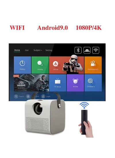 Buy Android 9.0 Portable Video Projector 1080P HD Projector Mini Projector Outdoor Movie Projector Supported Compatible with Bluetooth/WIFI/USB/SD Card in Saudi Arabia