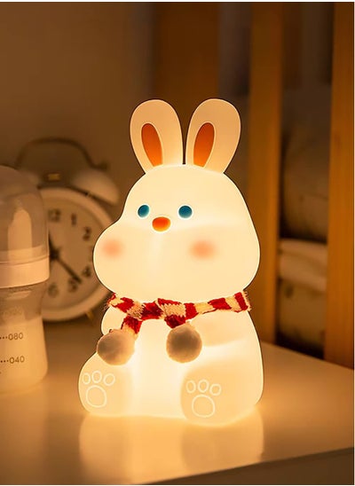 اشتري Bunny Kids Night Light, 7 Color Changing Tap Control Kawaii Lamp with Soft Silicone, Room Decor, USB Rechargeable, Cute Lamp Gifts for Baby, Children, Toddlers, Teen Girls في الامارات