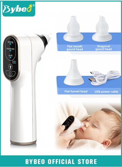 Buy Baby Nasal Aspirator, Electric Nose Aspirator for Toddler, Waterproof Babies Noses Cleaners, Automatic Nose's Cleaner with 4 Silicone Tips, Adjustable Suction Level, Light Soothing Function in UAE