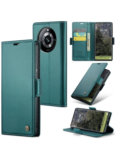 Buy CaseMe Flip Wallet Case For Realme 11Pro/ Realme 11Pro Plus RFID Blocking PU Leather Wallet Flip Folio Case with Card Holder Kickstand Shockproof Phone Cover - Green in Egypt