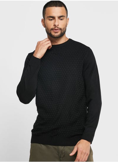 Buy Texture Crew Neck Knit Sweater in UAE