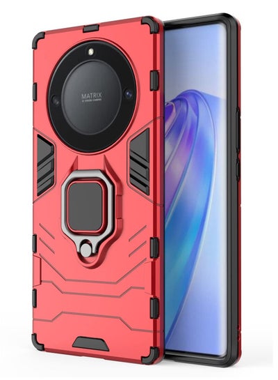 Buy Compatible with Honor X9A 5G Case with Ring Magnetic Bracket Heavy Armor Double Layer PC TPU Shockproof and Dropproof Protective Cover in Saudi Arabia
