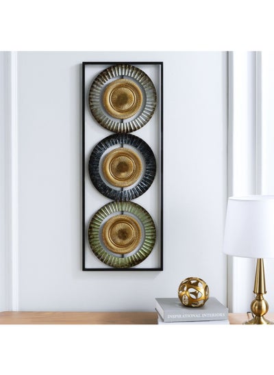 Buy Euclid Metal Wall Decor with Frame 35x3x90cm - Gold in UAE