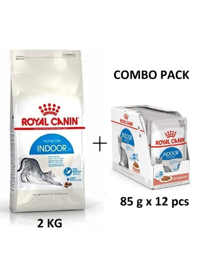 اشتري Feline Health Nutrition Indoor 2 kg And Gravy Food 12 x 85G Combo Pack في الامارات