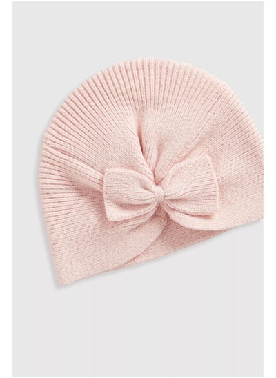 Buy Pink Knitted Turban Baby Hat in Saudi Arabia