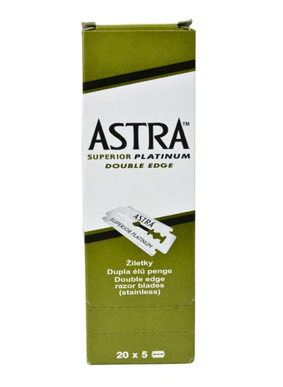 Astra Superior Platinum Double Edge Razor Blades – Stainless Steel (20 ...
