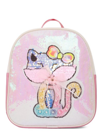 Buy Eazy Kids - Sequin School Backpack - Cat Pink in UAE
