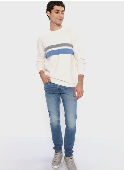 Buy Striped Crew Neck T- Shirt in UAE