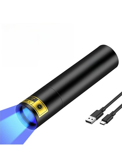 Buy UV Black Light Flashlight Mini 365nm-Rechargeable USB Strong Ultraviolet LED Flashlights ​for Stains Detection Camping Emergency in Saudi Arabia