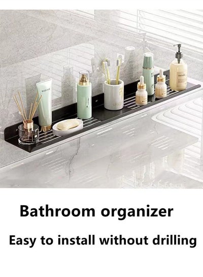 Buy 1-Piece Bathroom Organizer/Bathroom Shelf/Bathroom Storage Rack Black 60 x 10 x 2.5 Centimeter in UAE