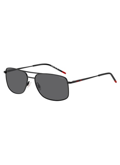 اشتري Men's Uv Protection Rectangular Shape Metal Sunglasses Hg 1287/S Grey 41 - Lens Size: 41.4 Mm - Black Red في الامارات