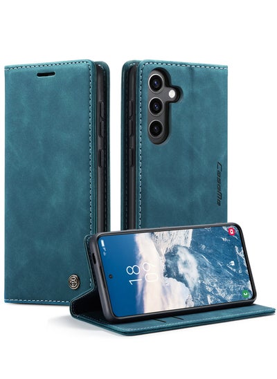 Buy For Samsung Galaxy S24 FE Cover, Soft PU Leather Shockproof Mobile Phone Wallet Case, Full Body Protective Flip Cover Magnetic Adsorption Back Cover in Saudi Arabia