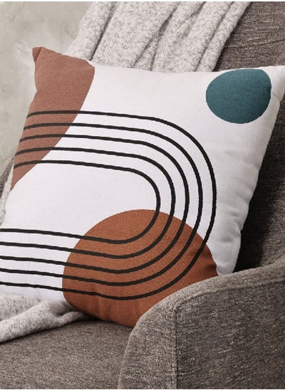 Buy Mid-Century Filled Cushion, Multicolour – 45x45 cm in UAE