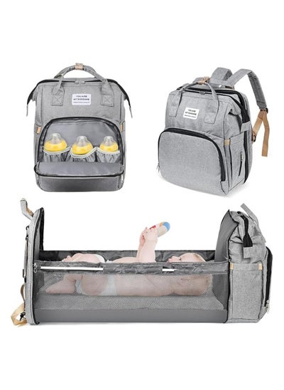 Buy BLUEWORD Multifunctional Diaper Backpack - 3 in 1 Design with Changing Pad, Waterproof Excellence for Boys and Girls in Stylish Gray." in UAE