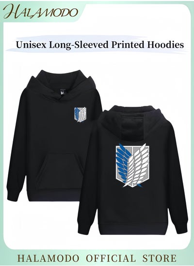 Buy Unisex Hoodies Long-Sleeved Printed Tops Casual Sweatshirts Soft Sportswear Fashion Youth Pullovers with Drawstrings and Large Pockets for Daily Wear in Saudi Arabia